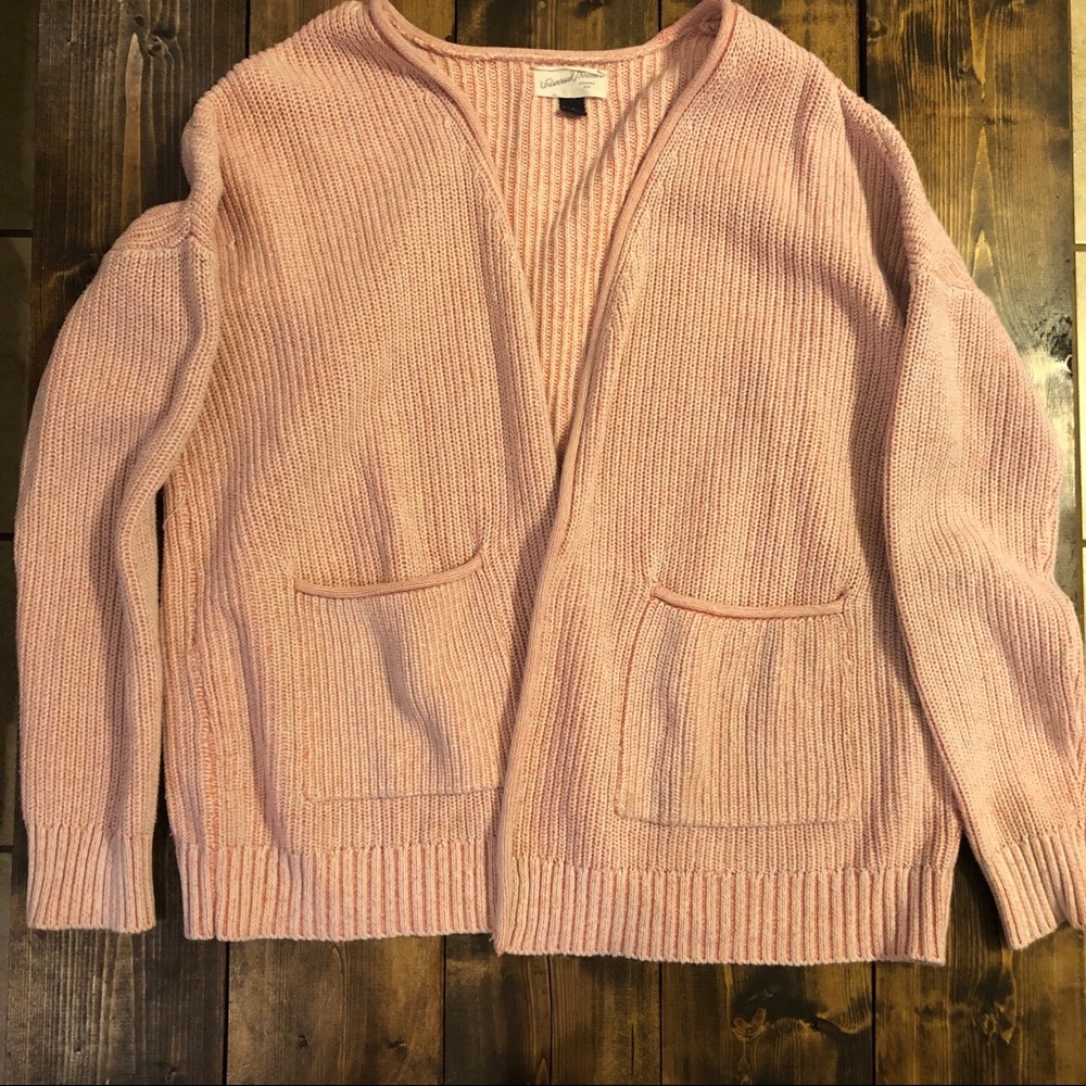 Rose colored knit cardigan